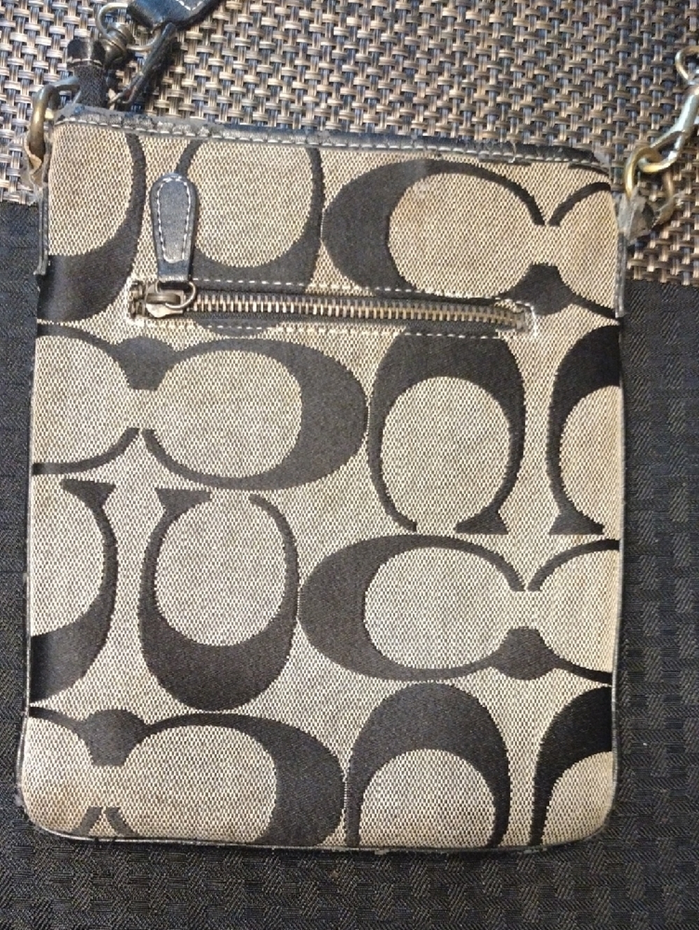 Coach Tan and Black Signature Messenger Crossbody - Picture 8 of 11